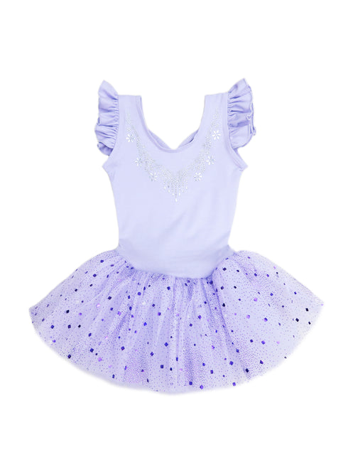 Girls Lavender Rhinestone Skirted Ballet Dress 24M-6 - SophiasStyle.com